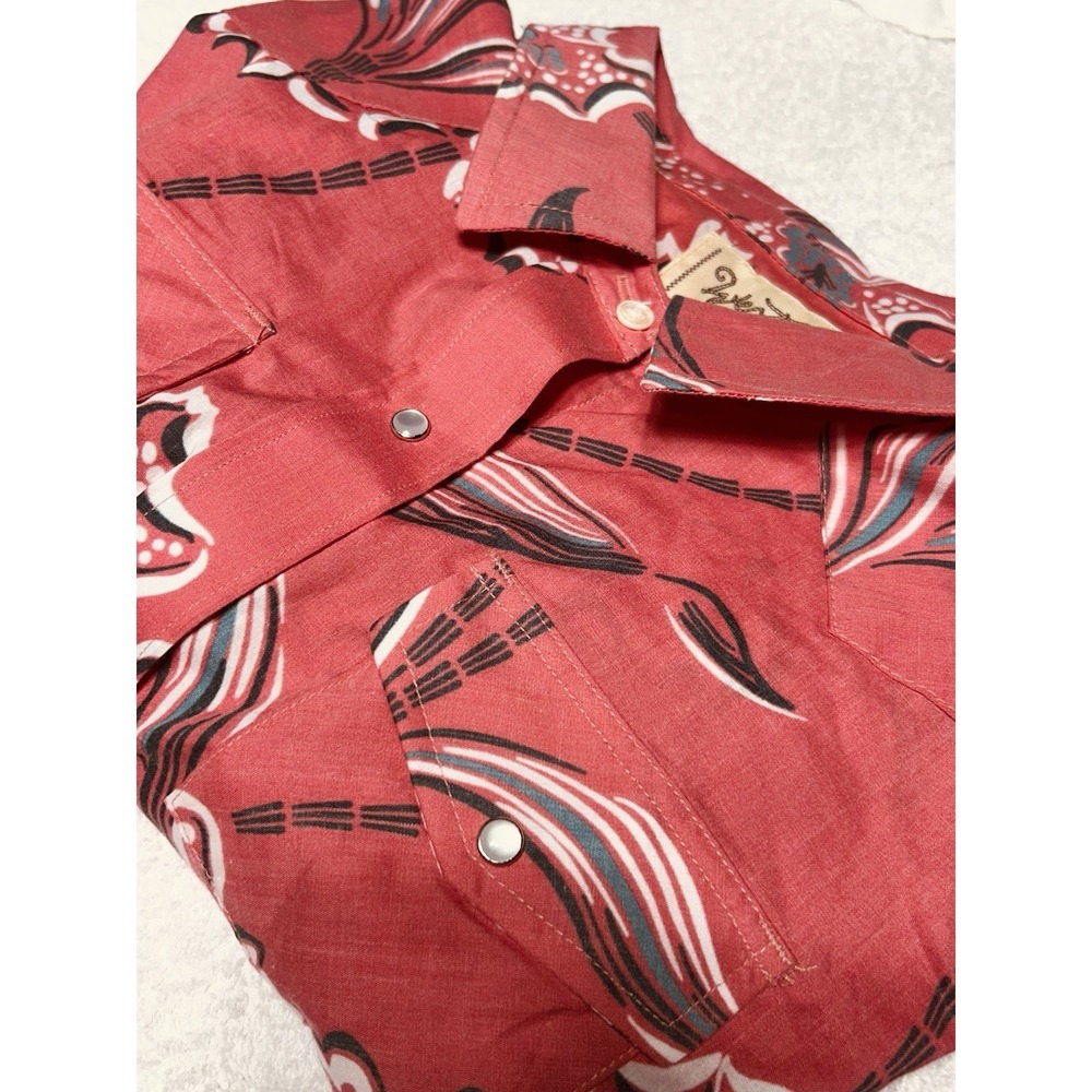 Western Aloha Shirt Mens 2XL Floral Hawaiian Western Snap Long Sleeve USA